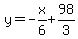y=-x%2F6%2B98%2F3