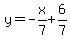 y=-x%2F7%2B6%2F7