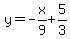 y=-x%2F9%2B5%2F3