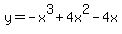 y=-x%5E3%2B4x%5E2-4x