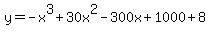 y=-x%5E3+%2B+30+x%5E2+-+300+x+%2B+1000%2B8