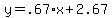 y=.67%2Ax+%2B+2.67