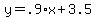 y=.9%2Ax%2B3.5