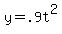 y=.9t%5E2