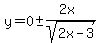 y=0%2B-+%282x%29%2Fsqrt%282x-3%29