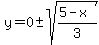 y=0%2B-+sqrt%28%285-x%29%2F3%29