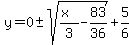 y=0%2B-sqrt%28%28x%29%2F3-83%2F36%29%2B5%2F6