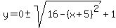 y=0%2B-sqrt%2816-%28x%2B5%29%5E2%29%2B1