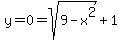 y=0=sqrt%289-x%5E2%29%2B1