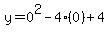 y=0%5E2-4%280%29%2B4