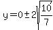y=0+%2B-+2sqrt%2810%2F7%29