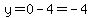 y=0-4=-4