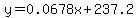 y=0.0678x%2B237.2