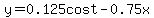 y=0.125cost-0.75x
