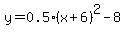 y=0.5%28x%2B6%29%5E2+-+8