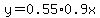 y=0.55%2A0.9x