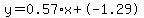 y=0.57%2Ax+%2B+-1.29