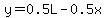 y=0.5L-0.5x