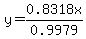 y=0.8318x%2F0.9979