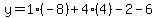 y=1%28-8%29%2B4%284%29-2-6