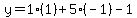y=1%281%29%2B5%28-1%29-1