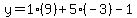 y=1%289%29%2B5%28-3%29-1