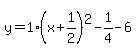y=1%28x%2B1%2F2%29%5E2-1%2F4-6