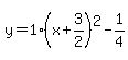 y=1%28x%2B3%2F2%29%5E2-1%2F4