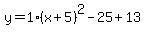 y=1%28x%2B5%29%5E2-25%2B13