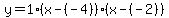 y=1%28x-%28-4%29%29%28x-%28-2%29%29