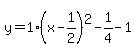 y=1%28x-1%2F2%29%5E2-1%2F4-1