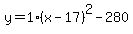 y=1%28x-17%29%5E2-280