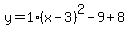 y=1%28x-3%29%5E2-9%2B8