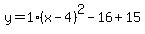 y=1%28x-4%29%5E2-16%2B15