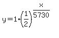 y=1%2A%281%2F2%29%5E%28x%2F5730%29