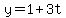 y=1%2B3t