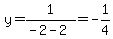 y=1%2F%28-2-2%29=-1%2F4