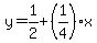 y=1%2F2%2B%281%2F4%29%2Ax