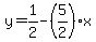y=1%2F2-%285%2F2%29%2Ax