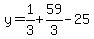 y=1%2F3%2B59%2F3-25