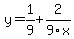 y=1%2F9%2B2%2F9x