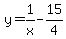 y=1%2Fx-15%2F4