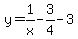y=1%2Fx-3%2F4-3