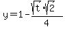 y=1-%28sqrt%28t%29sqrt%282%29%29%2F4