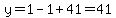 y=1-1%2B41=41