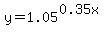 y=1.05%5E%280.35x%29