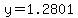 y=1.2801
