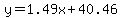 y=1.49x%2B40.46
