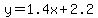 y=1.4x+%2B+2.2