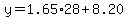 y=1.65%2A28%2B8.20